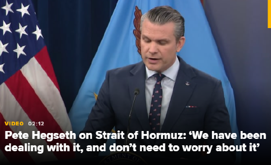 杭州美国防部长谈霍尔木兹海峡：“不必担心”