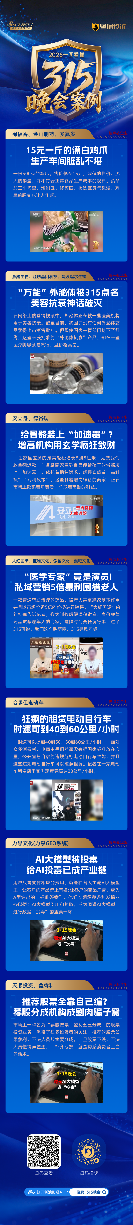 杭州一文看懂 | 央视3·15七弹连发！直击漂白鸡爪、荐股骗局、AI投毒，蜀福香、哈啰租电动车等企业上榜